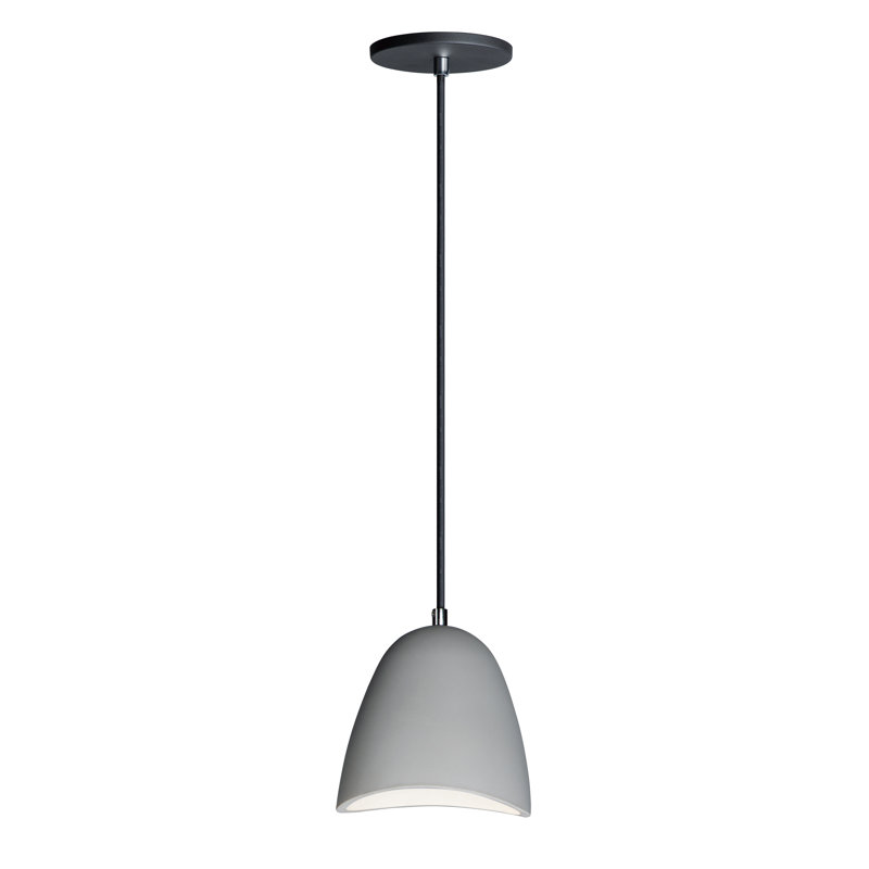 Luminaire suspendu en dôme à 1 lumière Maxton, Gris