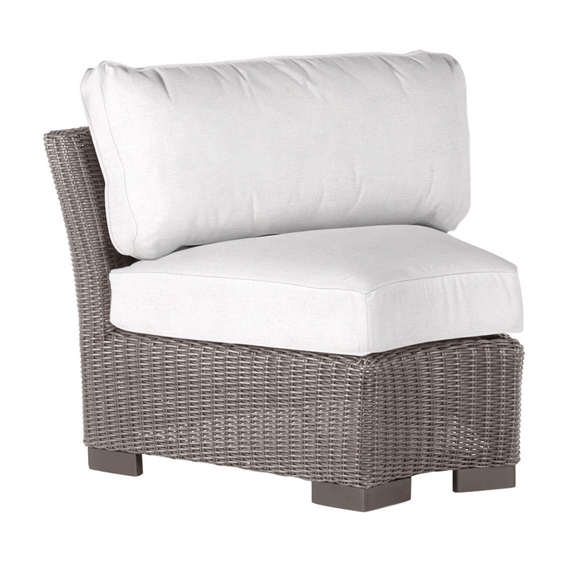 Fauteuil club tissé avec coussins Club, Pas de soudure, Lin neige, Huître