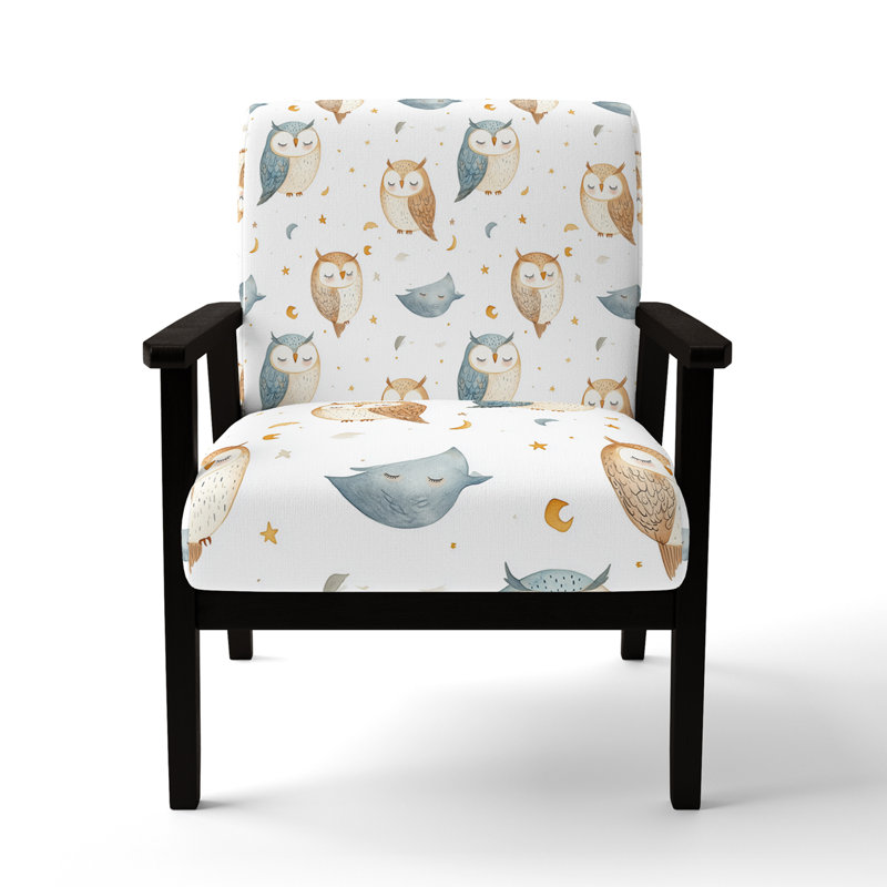 Fauteuil d'appoint Kids Woodland, Accoudoirs carrés noirs