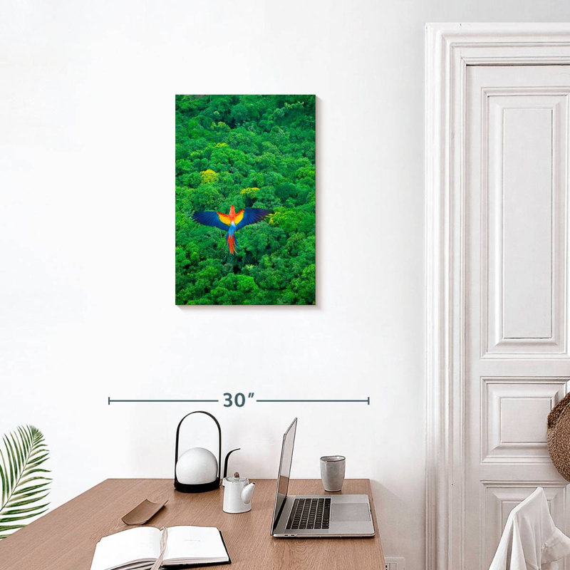 Brampt Rainforest Scarlet Macaw, 24" H x 16" W