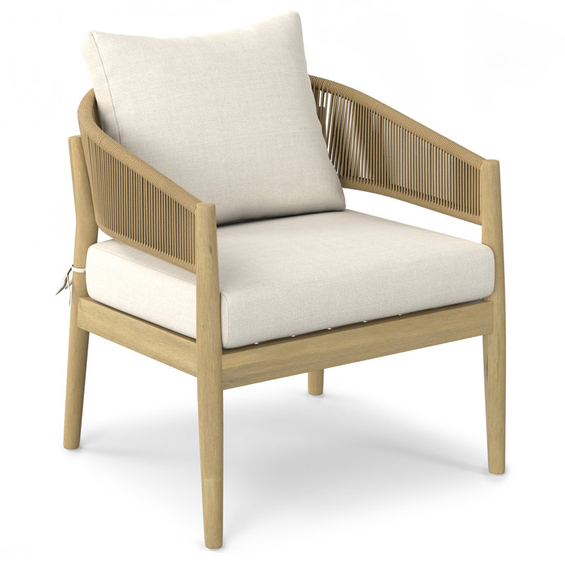 Chaise de patio en acacia avec coussin
