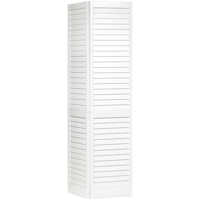 Louvred Wood Painted Plantation Bi-Fold Door, 24" x 80"