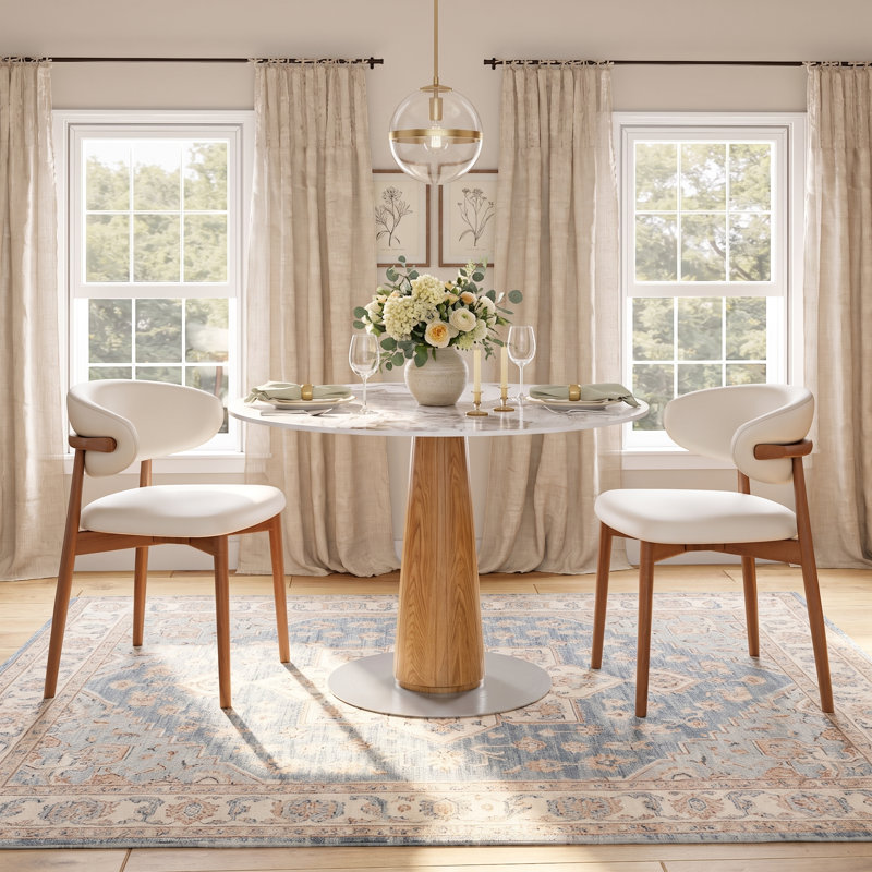 Ensemble de salle à manger Aversa, H 29,53 po x L 39,37 po x l 39,37 po, Ensemble de trois pièces : table, deux chaises