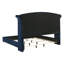 Ensemble de chambre à coucher 3 pièces Harmony Pacific Blue Eastern King avec lit à oreilles capitonné et tables de chevet assorties