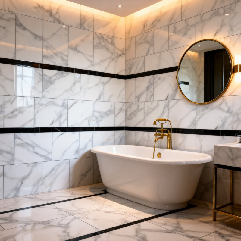 Nature 8 in. x 8 in. Look Glass Straight Edge Large Format Square Decorative Kitchen & Bathroom Wall Tile