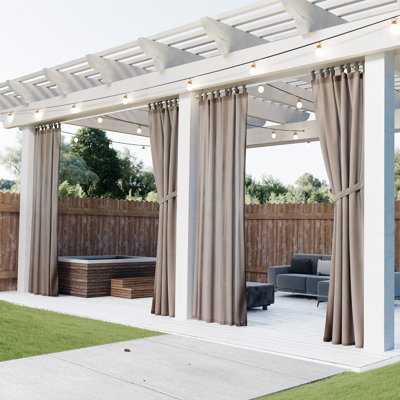 Ardell Outdoor Solid Tab Top Single Curtain Panel