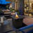 25'' H x 28'' W Outdoor Square Wicker Propane Gas Fire Pit Table with Lava Rocks and Lid