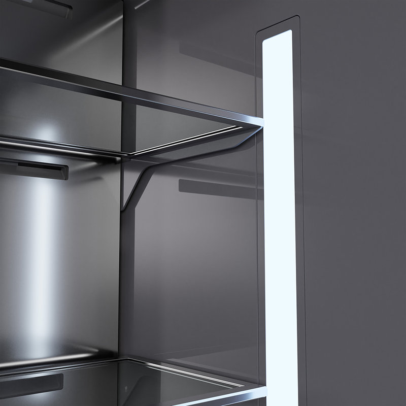 ZLINE Autograph 36 in. French Door Built-In Refrigerator w/ Gray Interior and Gold Helix Handles, Champagne Bronze