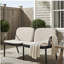 Causeuse d'extérieur en PP Luna, structure noire avec coussin beige Luna