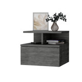 Macadamia 2-Tier Floating Nightstand With Shelf – Stylish And Functional Bedside Table