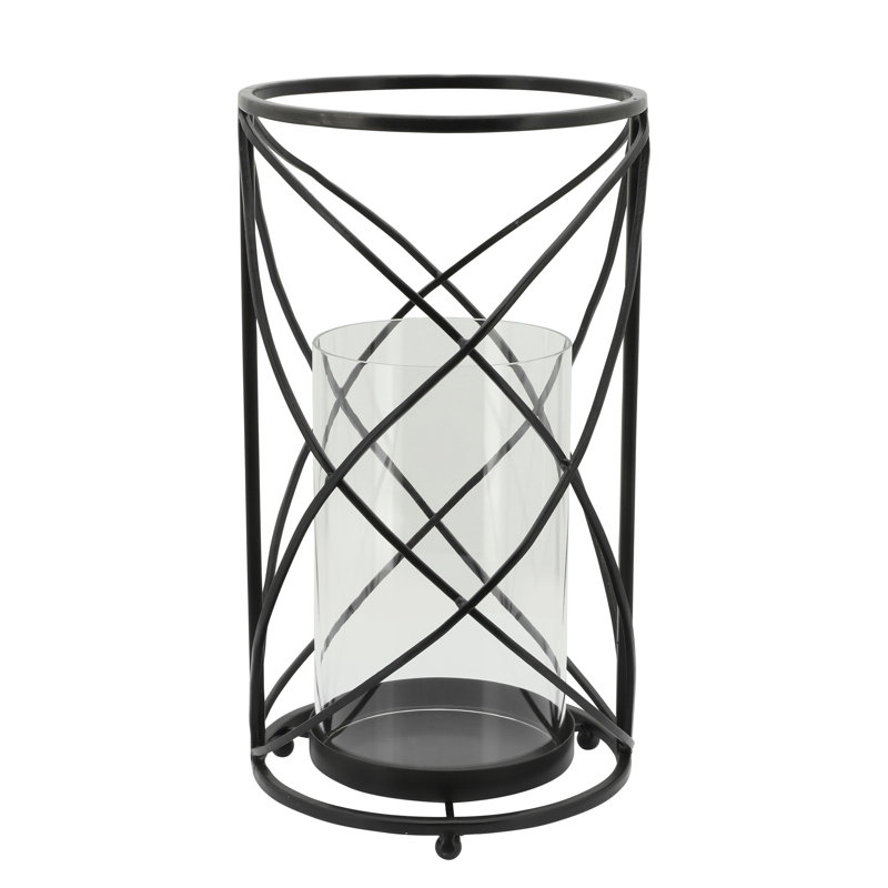 Silver Metal 13" Tabletop Hurricane Candle Holder