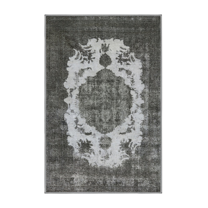 Tapis oriental noir / blanc, Rectangle 8 pi x 10 pi