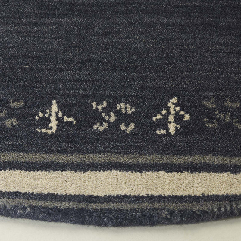 Himalaya Area Rug In Charcoal, Round 4'