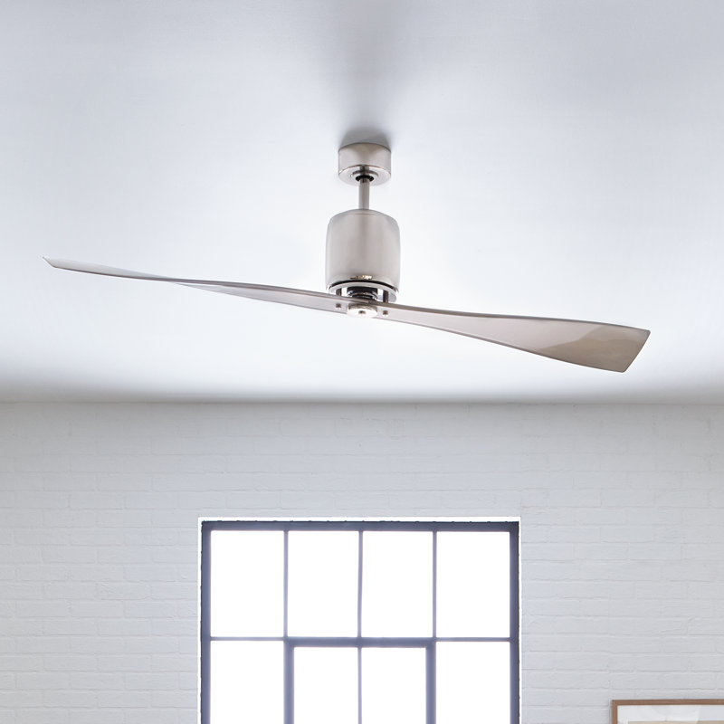 Armadeo 60cm Ceiling Fan, Clear Champagne, Polished Nickel