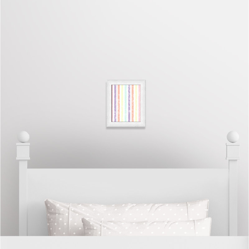 Adhésif décoratif Whimsical Stripe, H 12 po x l 10 po x P 0,625 po, Encadré plat à grain de bois blanc