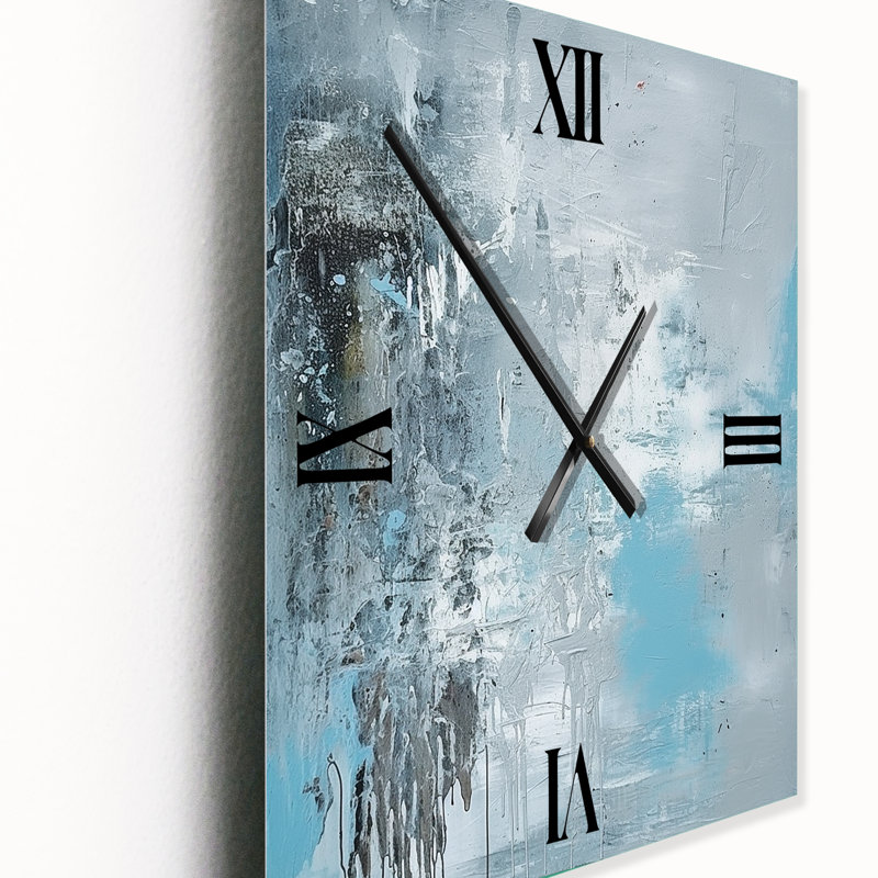 Horloge murale abstraite sereine subtile en bleu clair II, Très grand