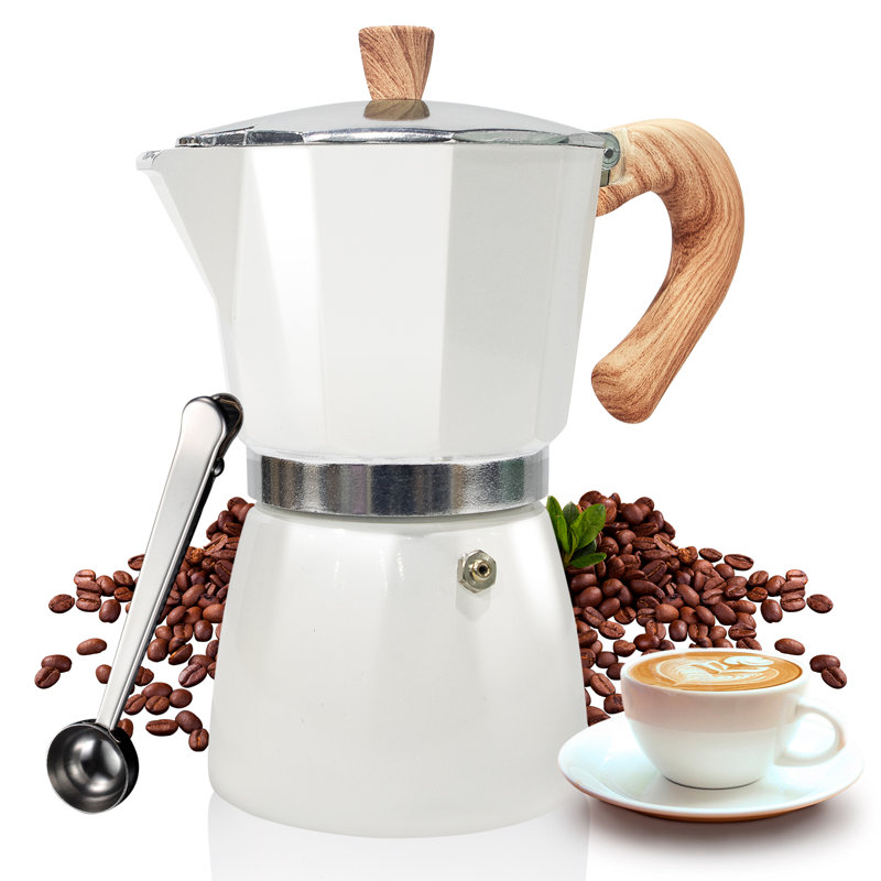 Belfry Kitchen Hoyt Stovetop Espresso Maker, White