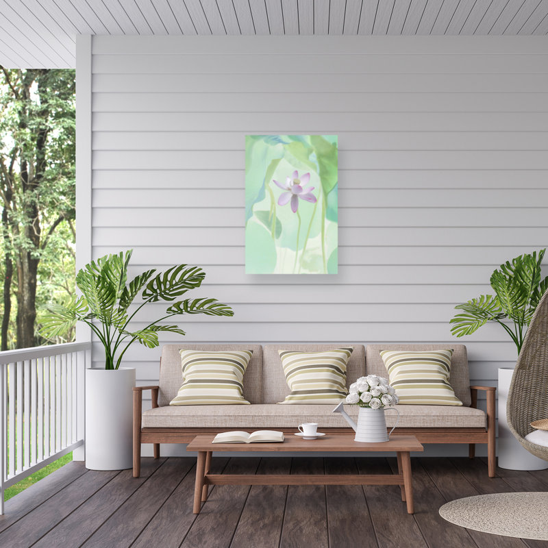 Fleur de lotus bolognaise sur toile, H 32 po x l 22 po