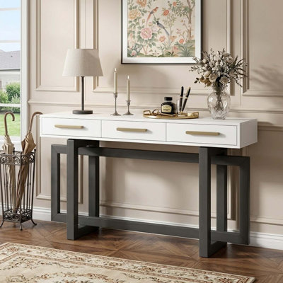 Console de style moderne de luxe avec tiroirs et cadre en bois pour le couloir du salon de la chambre à coucher