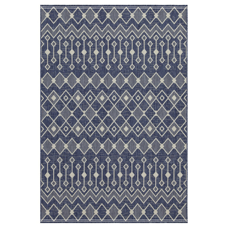 Blue Indoor/Outdoor Area Rug, Runner 2'7" x 7'3"
