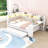 Full Daybed with Twin Trundle, Shelves, LED Lighting, Charging Station and Desk-836933831
