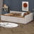 Full Size L-Shaped Upholstered Daybed With Twin Size Pop-Up Trundle, Wooden Slats Support For Bedroom Guest Room-840585150