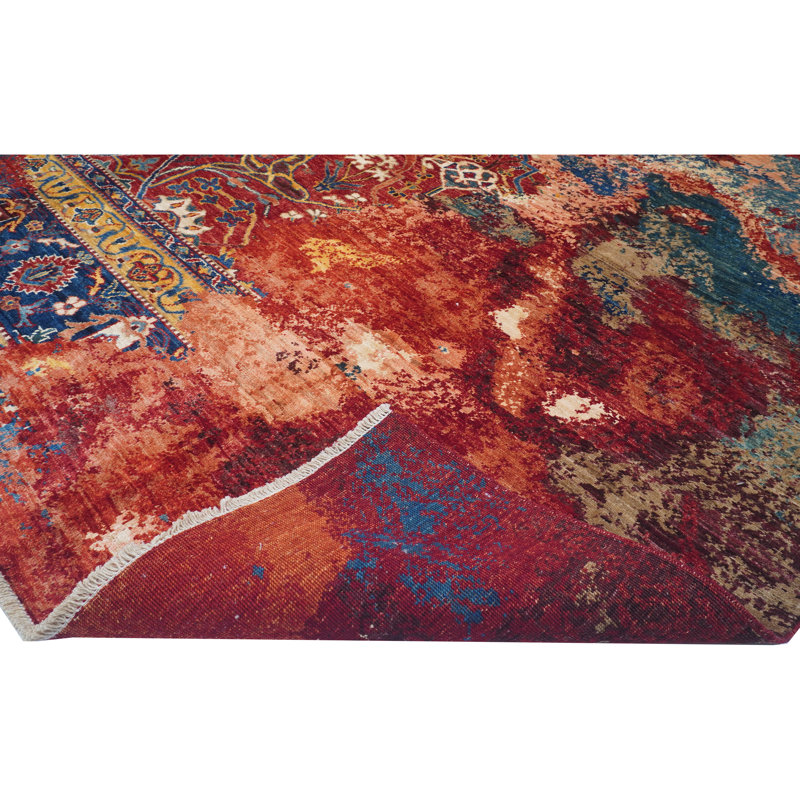 High-Quality Hand-Knotted Red And Multi Area Rug