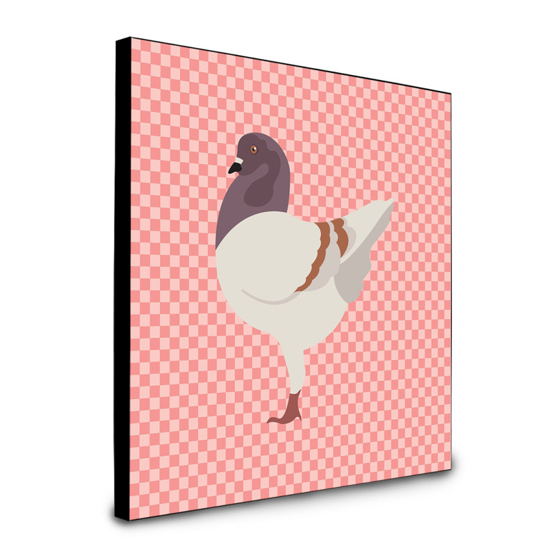 « german modena pigeon check », art encadré Barcelone, Rose