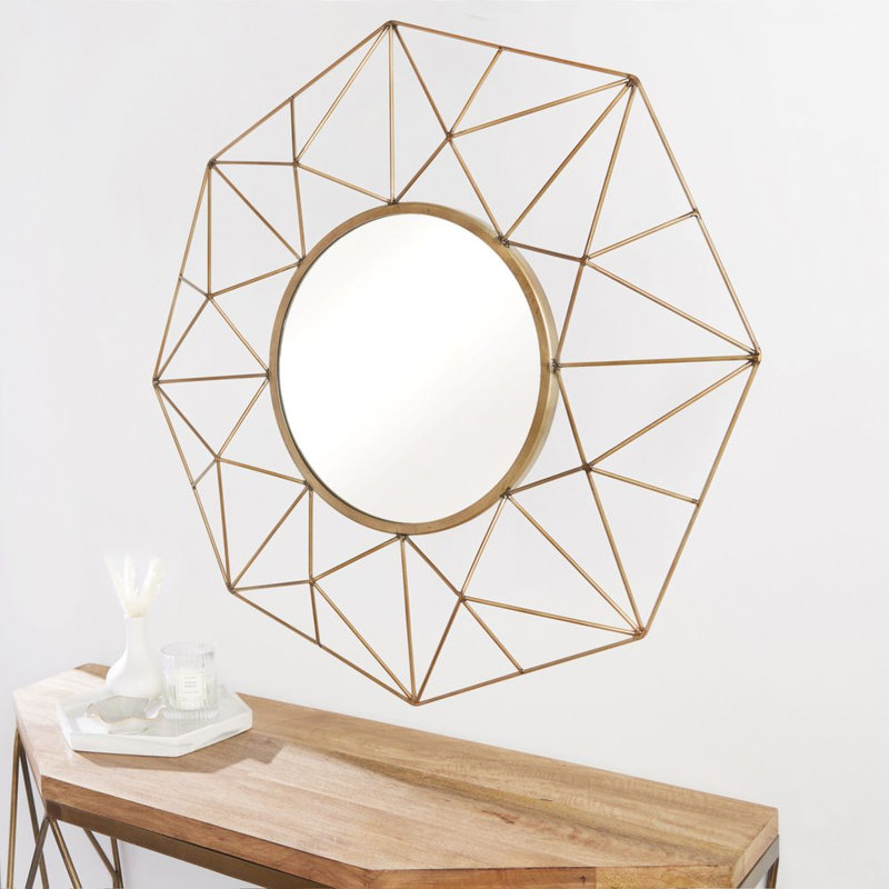 Krimhilde Iron Diamond Wall Mirror, 80cm x 80cm.