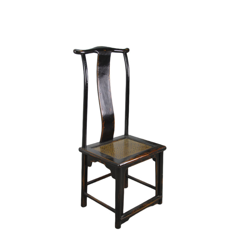 Asian Classic Solid Wood Dining Chair, Black