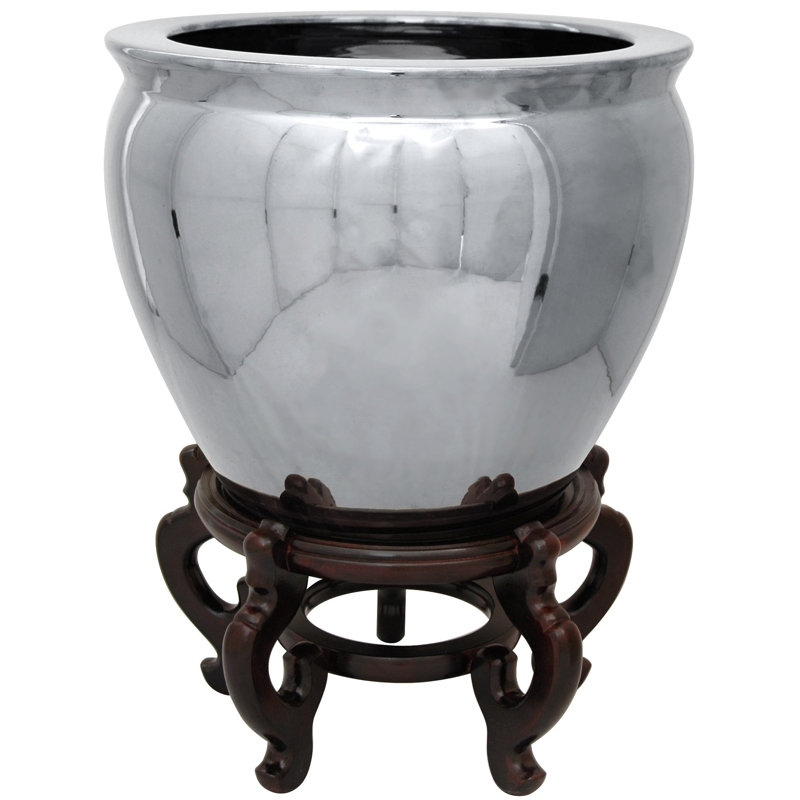 Medallion Urn, Pure Silver, 10.75" H x 14" W x 14" D
