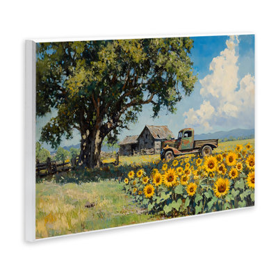 «Sunflower Pickup» par Old Barn, plaque murale, design par Franklyn Gregory