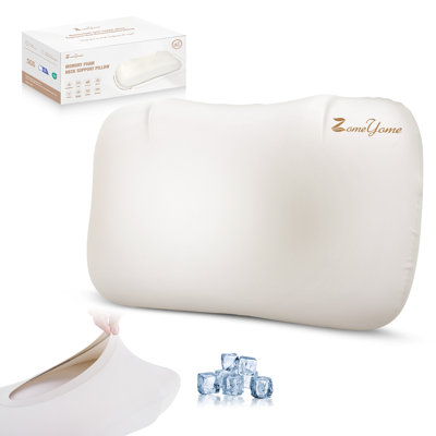  Slow Rebound Memory Foam Pillow, BASF Memory Foam Zero Pressure Neck Support Pillow, Dual Height Ergonomic Bed Pillow, Breathable Moisture-Wicking Pillow for Side Back Stomach Sleepers