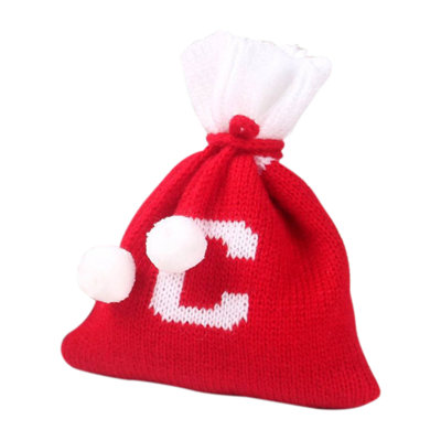 Christmas Monogrammed Candy Bags Embroidered Knitted Gift Bags Christmas Decoration Mini Hanging Bags