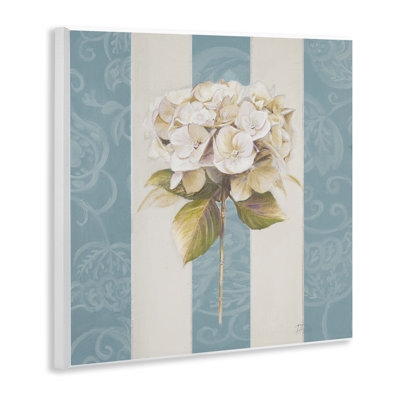 «Hydrangea Sprig on Stripes», art mural par Patricia Pinto