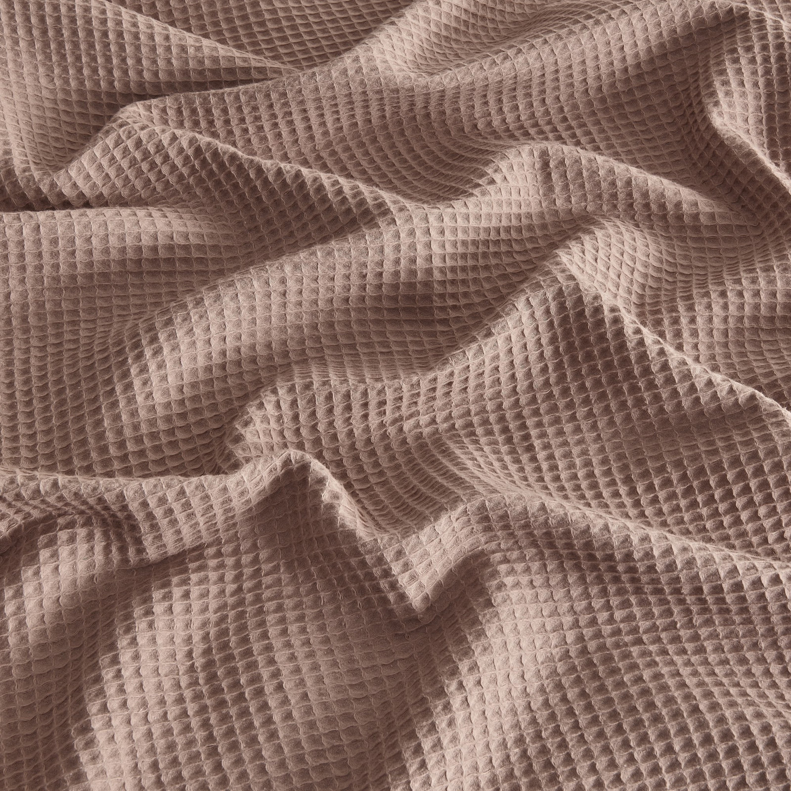 100% Cotton Lightweight Waffle Weave Summer Blanket, Queen, Red Wood