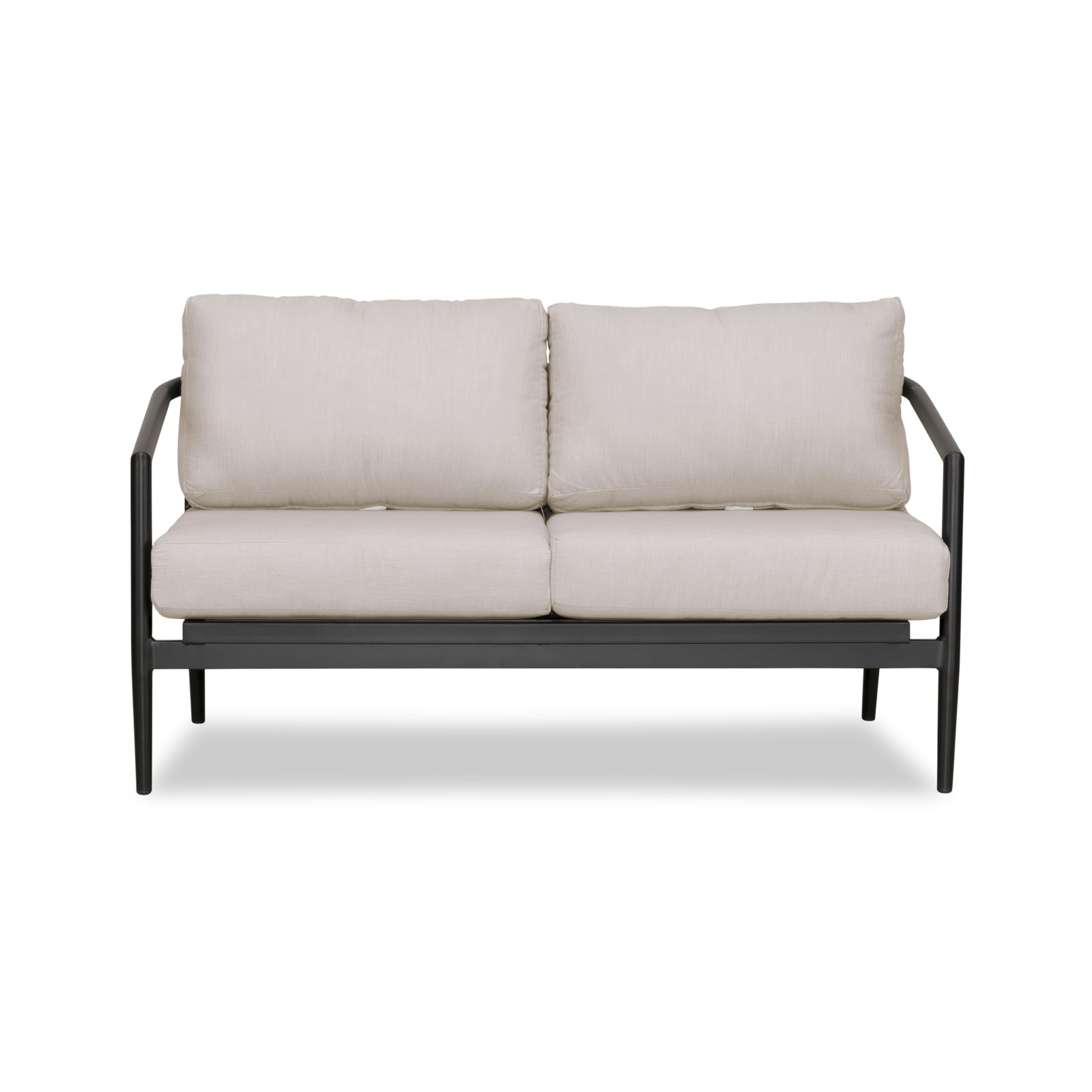 Delaine 57" Sunbrella® Patio Loveseat, Black, Cast Silver Sunbrella®