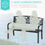 Banc en métal de 50 po pour l'extérieur. Noir avec motif floral. Siège de véranda à lattes, cour, pelouse. Détente pour 2 options de détente à l'extérieur. Siège d'assemblage simple. Confortable, rapide et facile à assembler.