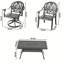 7-Piece All-Weather Cast Aluminum Dining Set, Include 2 Swivel Chairs,4 Dining Chairs and Rectangular Table With Black Frame