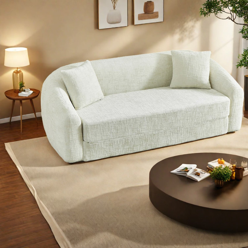 Canapés convertibles à compression, canapé-lit moderne en chenille de 87 pouces pour la maison