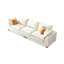 Canapé modulaire en velours blanc crème-129873648