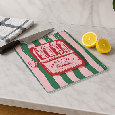 Premium Tempered Glass Cutting Board, 11.8 x 15.7 inches | 100% Antibacterial, Easy Clean Design with Non-Slip Silicone Feet | Ideal for Safe Food Preparation in Kitchen, Stylish & Functional