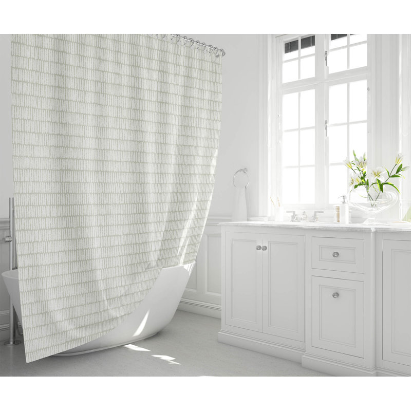 Ricky Row Ultra-Thin Lightweight Shower Curtain, Light Green