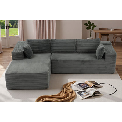 Cloud Sectional Couch In Two Boxes, Compressed Modular Sectional Sofa With Deep Seat