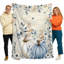 Jeté de lit en molleton, feuillage floral blanc léger à motif citrouille de Thanksgiving-135348417