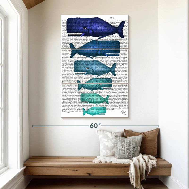 Brampt Blue Whale Family, 50" H x 32" W