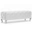 Banc rembourré en similicuir blanc avec capitonnage en cristal Zeinoun, H 19 po x l 54,5 po x P 19 po-37366177