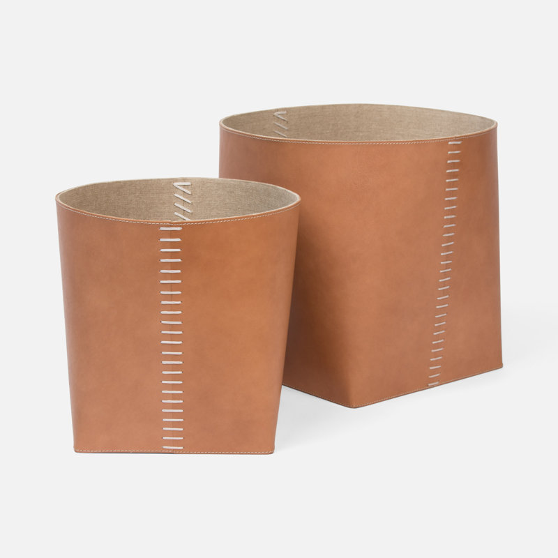 SALO, Dusty Rose, Basket, Full Grain Leather, S/2., Brown
