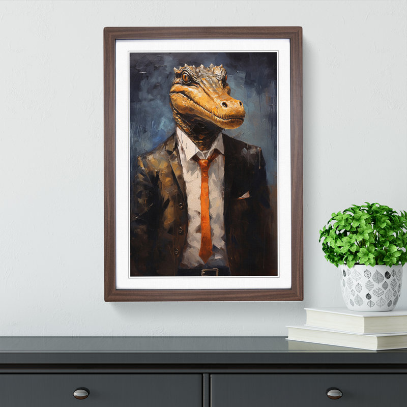 Crocodile Contemporary - Framed Print