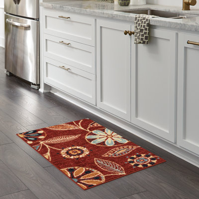 Adderley Floral Merlot Area Rug
